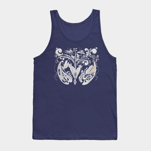 Woodland in grey with rosemaling Tank Top by ruthparkart